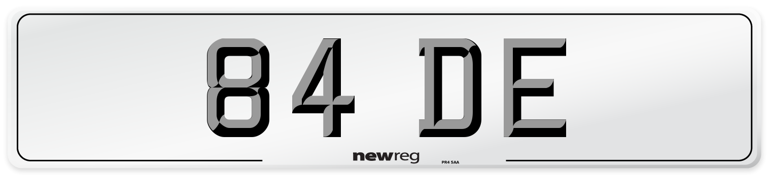 84 DE Number Plate from New Reg